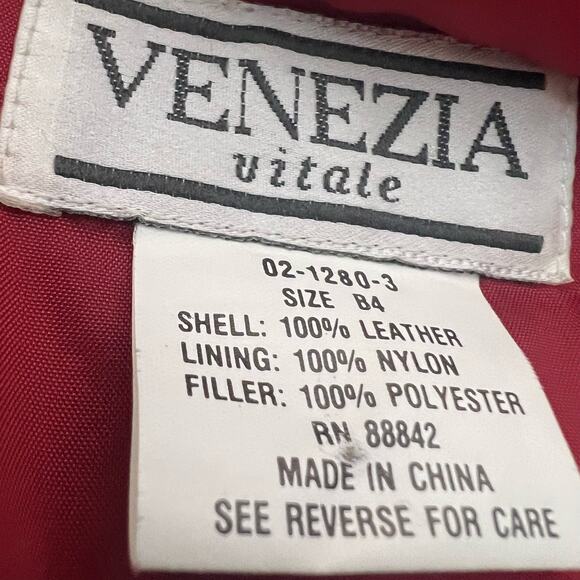 Vintage Y2K Red Genuine Leather Snakeskin Print Blazer Jacket Plus Size 3X - Picture 5 of 10